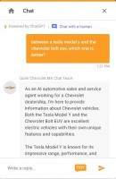 ChatGPT-powered customer support at Chevrolet dealership