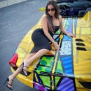 Colorful Ferrari 458 Spider meets naughty YouTuber Tiana Musarra for Metro Group Miami promo