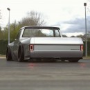 Widebody Chevrolet C10 with Coke bottle styling (rendering)