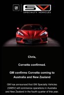 GMSV C8 Corvette for Australia and New Zealand