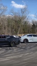 Chevrolet Camaro hits Dodge Charger