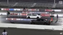 Chevy Camaro SS drag race with Charger SRT Hellcat on Wheels