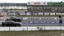 Chevy Camaro ZL1 vs Dodge SRT Hellcat drag races on Wheels