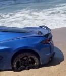 Chevy Corvette C8 got stuck in the sand