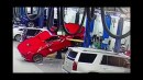 C8 Corvette Z06 falls of car lift