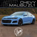 Chevy Malibu ZL1 Camaro CT5-V Blackwing mashup rendering by jlord8