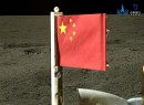 China flag on the far side of the Moon