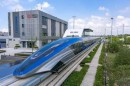 The new high-speed maglev recently unveiled in Qingdao, China, is capable of reaching a top speed of 600 kph (373 mph)
