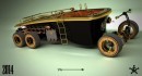 Steampunk 6-Wheel Land Yacht
