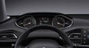 Peugeot 308 with traditional gauge cluster