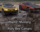 Ford Mustang Raptor R x Chevrolet Camaro ZL1 Rally Bee rendering by wb.artist20