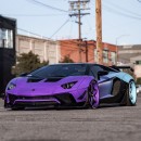Chris Brown Shows Insane Widebody Purple Lamborghini Aventador SV