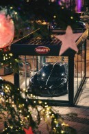 Bugatti La Voiture Noire show car is on display near the Christmas tree in Molsheim, France