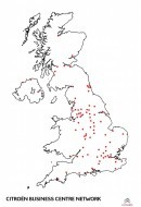 This is a map of Citroen UK's Business Centre Network