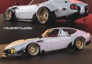 Classic Toyota 2000GT widebody stance rendering by musartwork on Instagram