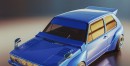 Classic Volkswagen Golf GTI Euro heritage JDM SHakotan rendering by davidevirdiss