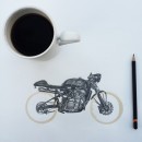 Coffee ring drawing by Carter Asmann - Deus