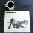 Coffee ring drawing by Carter Asmann - BMW