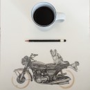 Coffee ring drawing by Carter Asmann