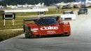 Porsche race cars in Coca Cola livery