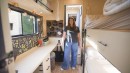 Old Bus Turned Tiny Home Hides a Modern Interior Cleverly Designed To Fit a Family of Four