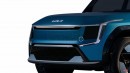 Kia EV9 Pickup Truck Concept rendering by SRK Designs