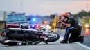 Generic photo of a motorcycle crash site