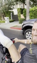 Conor McGregor broke his tibia during the Dustin Poirier fight, is now confined to mobility scooter