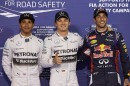 Lewis Hamilton, Nico Rosberg and Daniel Ricciardo