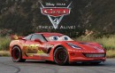 Corvette C7 rendered as Cars' Lightning McQueen