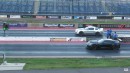 Corvette Vs. Mustang GT drag races on Wheels