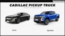 2024 Cadillac Escalade IQ EXT pickup truck EV revival rendering by Digimods DESIGN