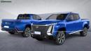 2024 Cadillac Escalade IQ EXT pickup truck EV revival rendering by Digimods DESIGN