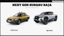 Subaru Ascent Baja Onyx vs Toyota Tacoma renderings
