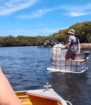 Luxury is relative: Aussie turns IBC container into motorized fishing boat