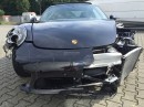 Crashed Porsche 911 Turbo S Looks Like a Trex Tore Its Side