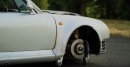 Crashed Porsche 959 Rides on Three Wheels
