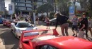 Ferrari F40 Driver Stands On His Car