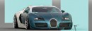 Creamy Two-Tone Bagged Bugatti Veyron JDM rendering by musartwork
