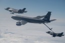 F-35A Lightnings and KC-135 Stratotanker