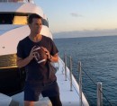 Tom Brady Throwing Football from a Yacht