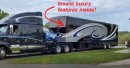 Custom rig with a Volvo semi-tractor and a fifth-wheel on a semi-trailer, dubbed Orion