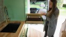 Custom Sprinter Camper Van Has a Neat Mint Green Interior Designed To Accommodate a Doggo