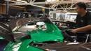 Custom Tuned Signal Green Lambo Aventador SVJ Roadster lowered ghost ride by RDB LA