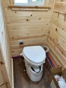 Tiny home on wheels compost toilet