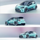 DS Automobiles DS 3 slammed widebody Hot Hatch rendering by _kit_core