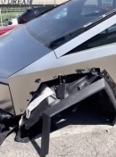 Tesla Cybertruck in pieces after crash