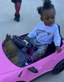 DaBaby's Daughter in a Lamborghini Toy Car