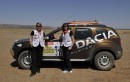 Isabelle Charles (driver) and Dounia Bennani (co-driver), the Dacia Duster winning crew