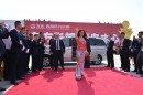 Catherine Zeta-Jones Exiting a Mercedes-Benz Viano in China